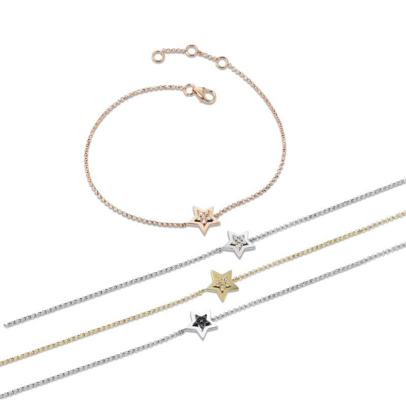 Bracciale catenina stella in oro